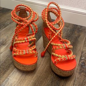 Tory Burch Orange Lace up sandals
